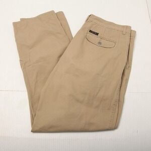 DAKS London Pants Mens Tag 40 Actual 36x31 Beige Chino Pleated Relaxed Straight